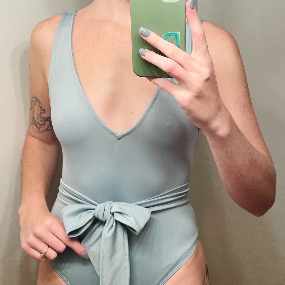 Light Sea foam Blue Body suit